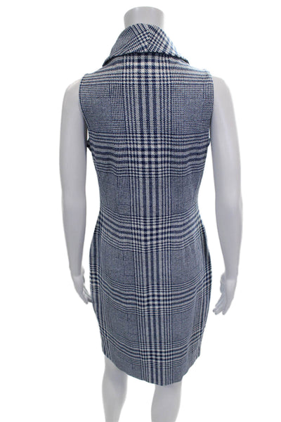 J Mclaughlin Women Sheath Dress Blue Rayon Cowl Neck Sleeveless Midi Size XS