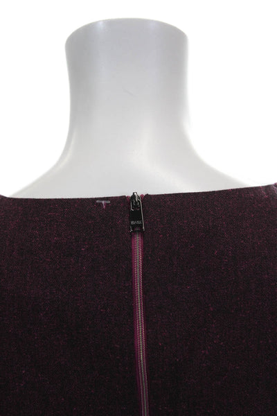 Marc New York Womens Sheath Dress Purple V-Neck Sleeveless Zip Short Size S