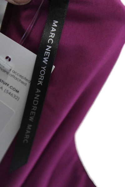 Marc New York Womens Sheath Dress Purple V-Neck Sleeveless Zip Short Size S