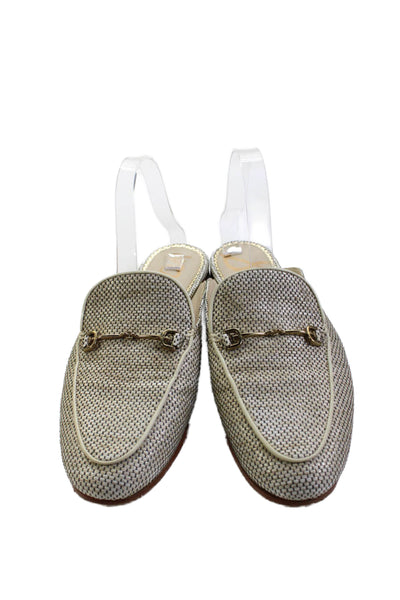 Sam Edelman Womens Horse Bit Slip On Mule Flats Gray Size 9