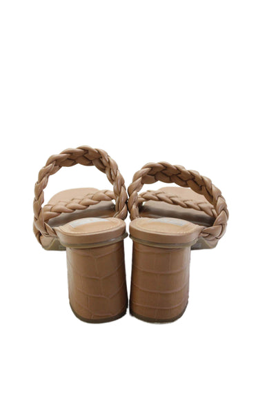 Dolce Vita Womens Leather Braided Strap Detail Heels Brown Size 9