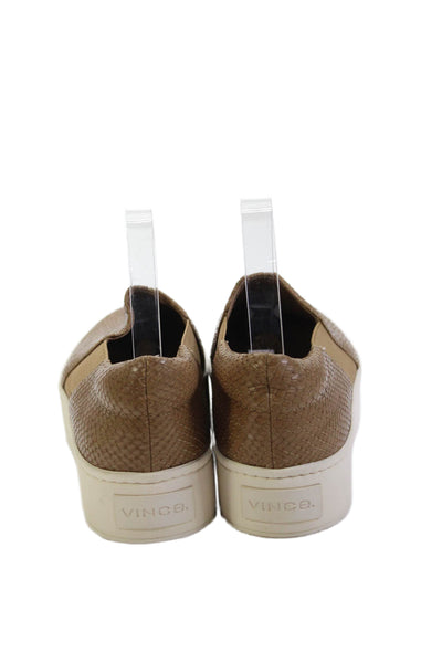 Vince Womens Faux Snakeskin Platform Shoes Brown Size 9