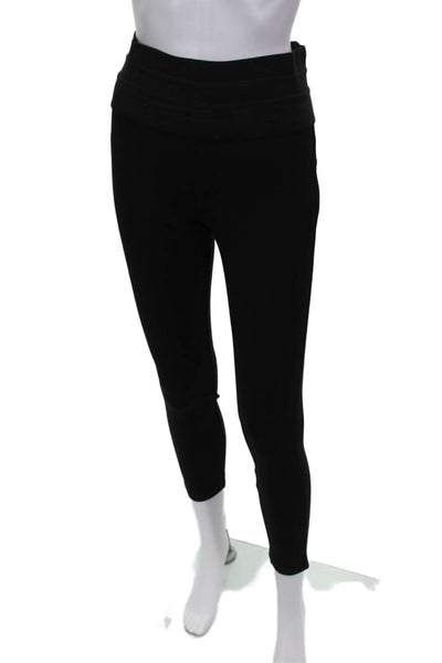 Zara Women Ankle Leggings Black Polyester Size M