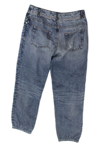 Rag & Bone Girls Cotton Denim Print Jogger Pants Blue Size 9-10Y