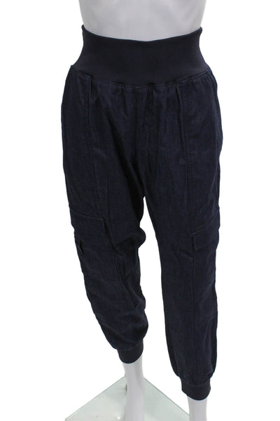 Cinq A Sept Women Cargo Pants Blue Cotton Pull On Size S