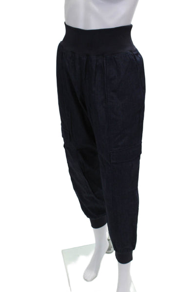 Cinq A Sept Women Cargo Pants Blue Cotton Pull On Size S