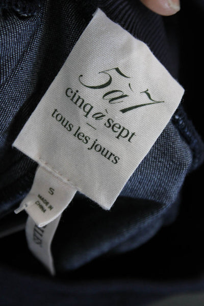 Cinq A Sept Women Cargo Pants Blue Cotton Pull On Size S
