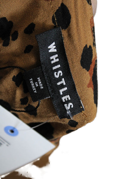 Whistles Womens Shirt Dress Brown Animal Print 3/4 Sleeve V-Neck Size 0