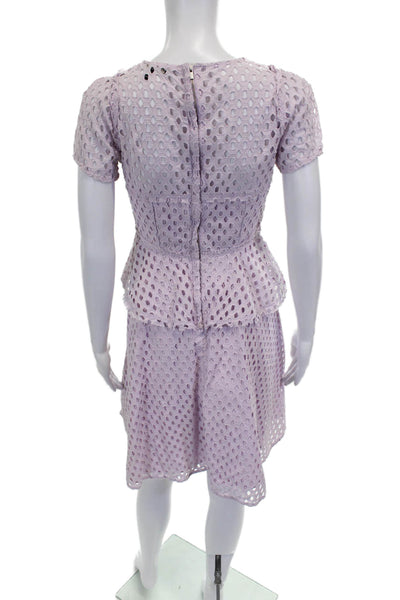 Banana Republic Women Fit & Flare Dress Purple Short-Sleeve Knee-Length Size 2