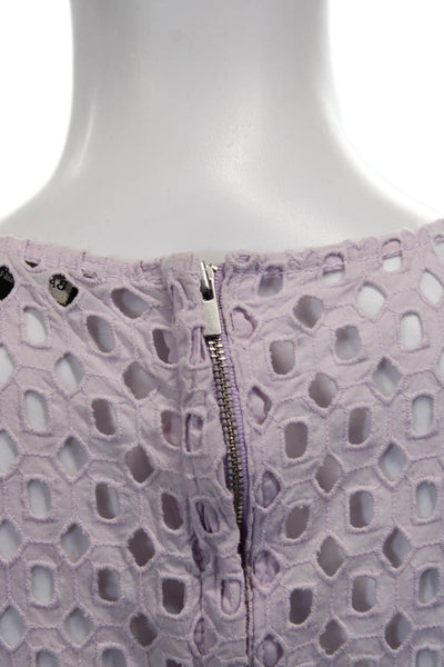 Banana Republic Women Fit & Flare Dress Purple Short-Sleeve Knee-Length Size 2
