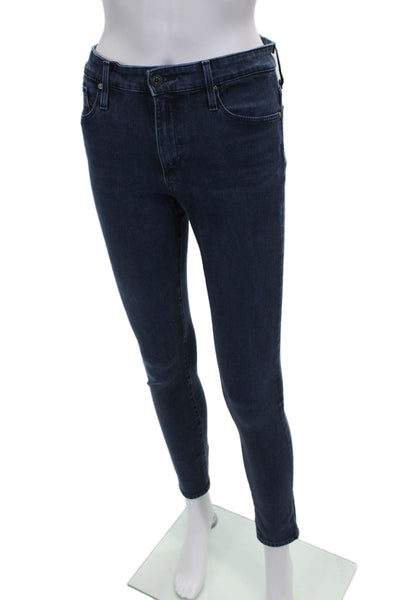 AG Womens Skinny Jeans Blue Mid Rise Cotton Blend Button Size 27