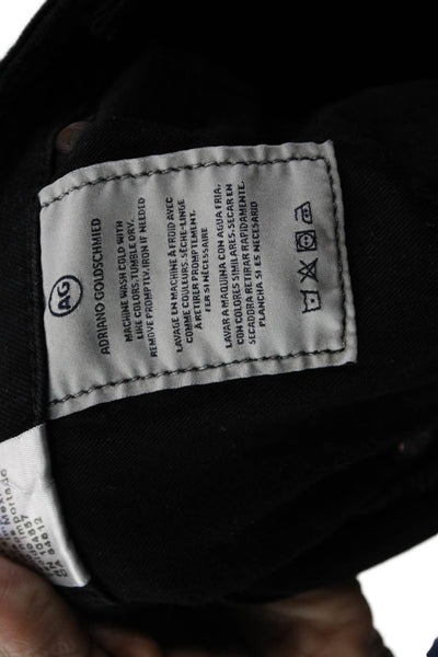 AG Womens Black Skinny Jeans Mid-Rise Button Viscose Size 28