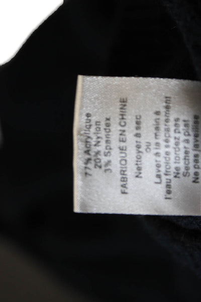 John & Jenn Women Pullover Sweater Black V-Neck Long Sleeve Acrylic Size M
