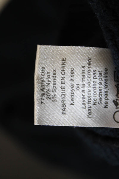 John & Jenn Women Pullover Sweater Black V-Neck Long Sleeve Acrylic Size M