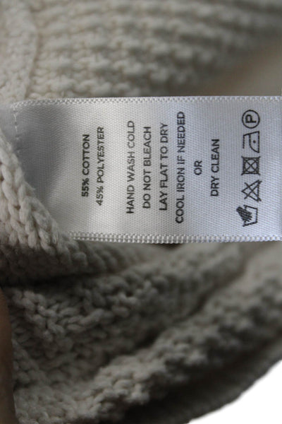 Lilla P Womens Ivory Cotton Pullover Sweater Crew Neck Long Sleeve Size S