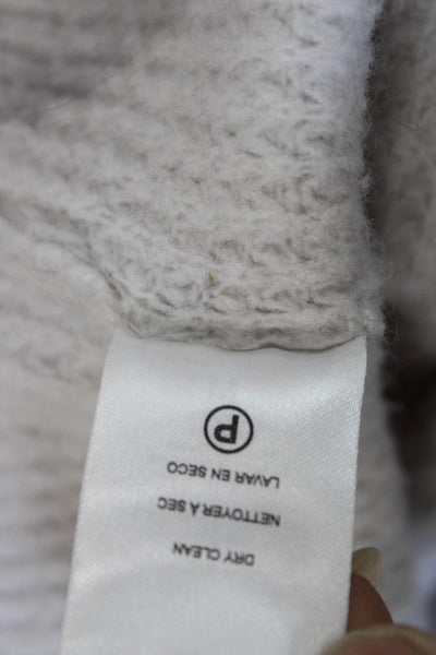 Velvet Women Beige V-Neck Wool Blend Cardigan Long Sleeve Size M