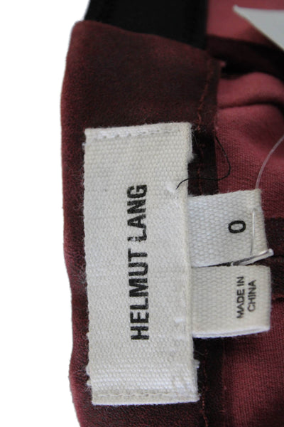 Helmut Lang Women Ankle Lamb Leather Leggings Red Size 0