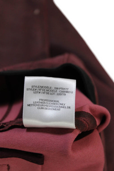 Helmut Lang Women Ankle Lamb Leather Leggings Red Size 0