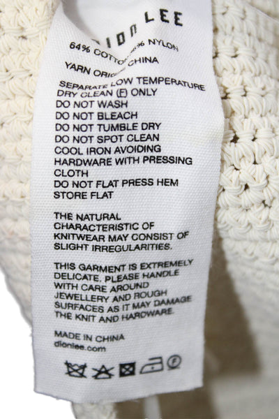 Dion Lee Women Ivory Cropped Strapless Square Neck Cotton Zip Top Size 2