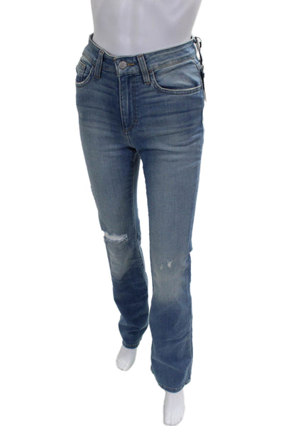 Joes Women Flared Jeans Blue Mid Rise Cotton Blend Inseam 34 Size 25