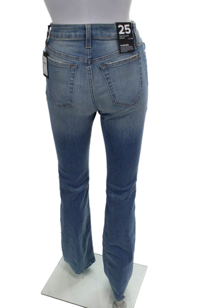 Joes Women Flared Jeans Blue Mid Rise Cotton Blend Inseam 34 Size 25