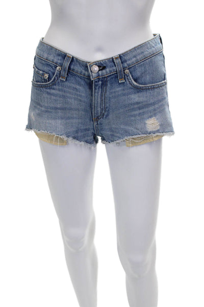 Rag & Bone Jean Womens Cut-Off Blue Cotton Shorts Size 24
