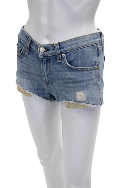 Rag & Bone Jean Womens Cut-Off Blue Cotton Shorts Size 24