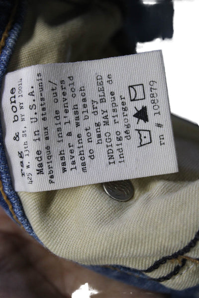Rag & Bone Jean Womens Cut-Off Blue Cotton Shorts Size 24