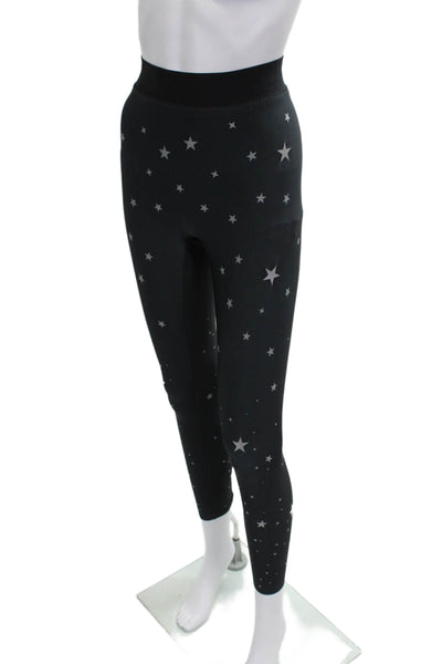 Ultracor Womens Black Spotted Nylon Compression Leggings Pull On Size XS