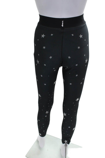 Ultracor Womens Black Spotted Nylon Compression Leggings Pull On Size XS