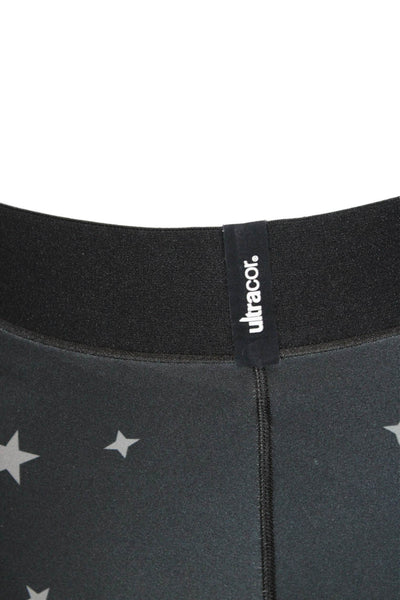 Ultracor Womens Black Spotted Nylon Compression Leggings Pull On Size XS