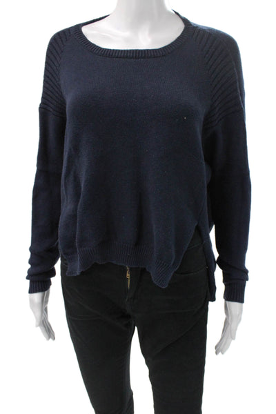 Faithfull The Brand Womens Blue Cotton Pullover Sweater Long Sleeve Size S