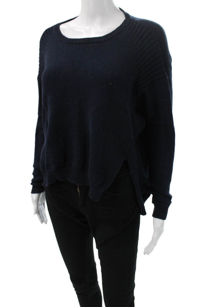Faithfull The Brand Womens Blue Cotton Pullover Sweater Long Sleeve Size S