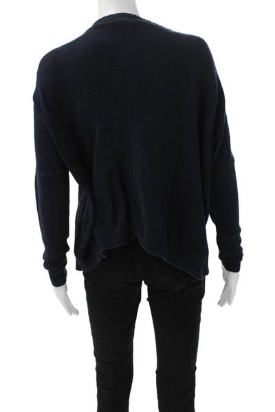 Faithfull The Brand Womens Blue Cotton Pullover Sweater Long Sleeve Size S