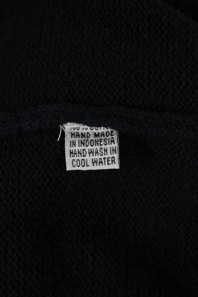Faithfull The Brand Womens Blue Cotton Pullover Sweater Long Sleeve Size S