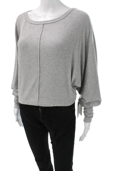 Treasure & Bond Womens Blouse Gray Scoop Neck Long Sleeve Size 2XS
