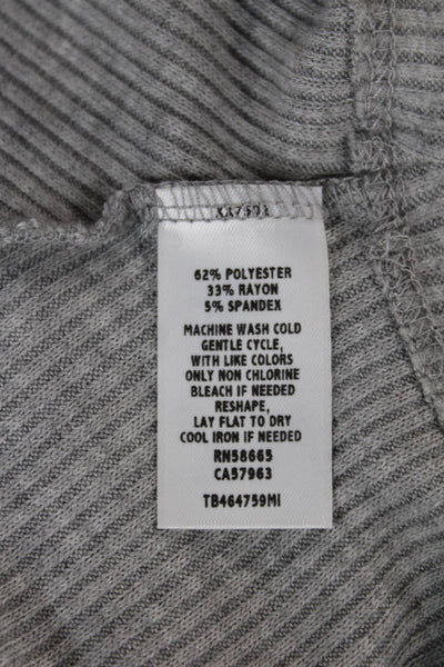 Treasure & Bond Womens Blouse Gray Scoop Neck Long Sleeve Size 2XS