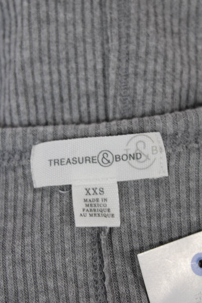 Treasure & Bond Womens Blouse Gray Scoop Neck Long Sleeve Size 2XS