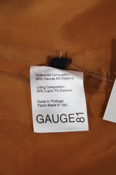 GAUGE81 Womens Slip Dress Brown Viscose Square Neck Sleeveless Mini Size S