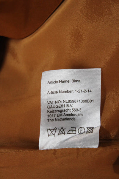 GAUGE81 Womens Slip Dress Brown Viscose Square Neck Sleeveless Mini Size S
