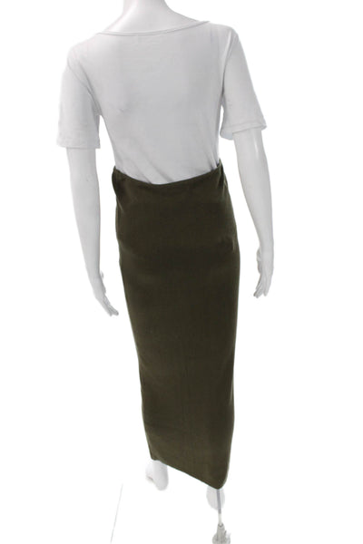 St. Agni Women Green Maxi Skirt 100% TENCEL Lyocell Long Pull On Size M