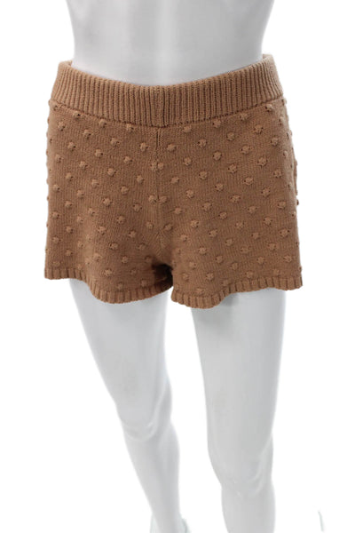 Saltwater Luxe Women Brown Spotted Knit Pull On Sweat Shorts Summer Size S