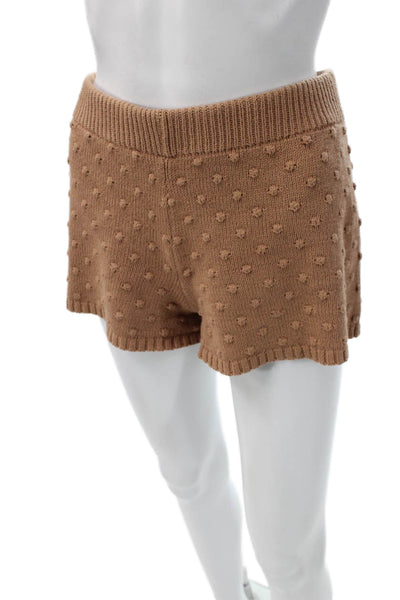 Saltwater Luxe Women Brown Spotted Knit Pull On Sweat Shorts Summer Size S