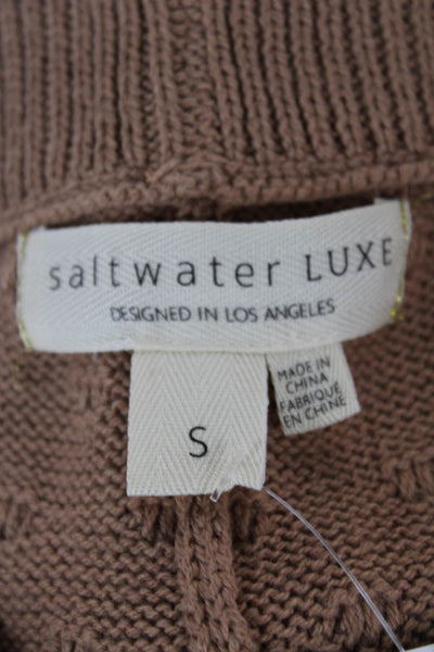 Saltwater Luxe Women Brown Spotted Knit Pull On Sweat Shorts Summer Size S