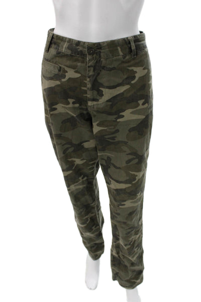 Alternative Mens Chino Pants Green Camouflage Cotton Button Size 32