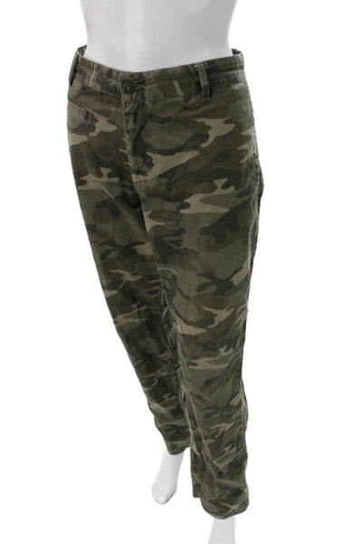 Alternative Mens Chino Pants Green Camouflage Cotton Button Size 32