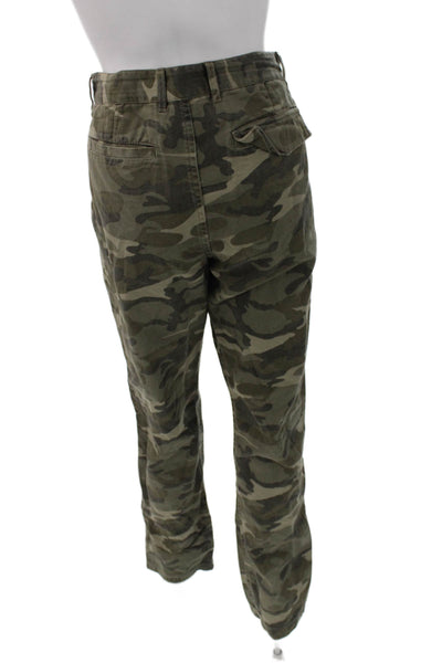 Alternative Mens Chino Pants Green Camouflage Cotton Button Size 32