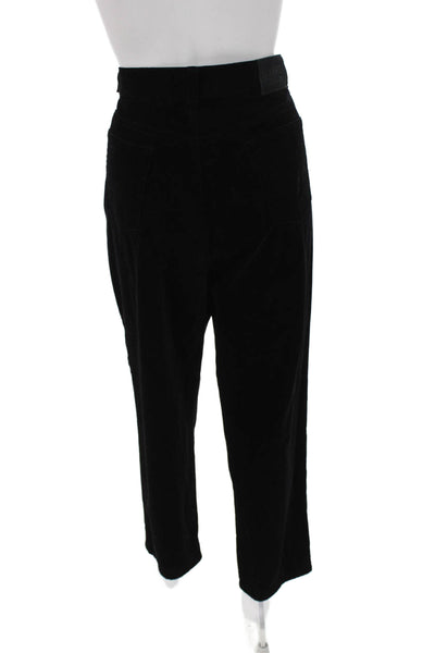 Ralph Lauren Women Cropped Pants Black Cotton Mid Rise Size 14 Petite