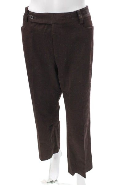 Lauren Ralph Lauren Womens Dress Pants Brown Cotton Blend Size 14
