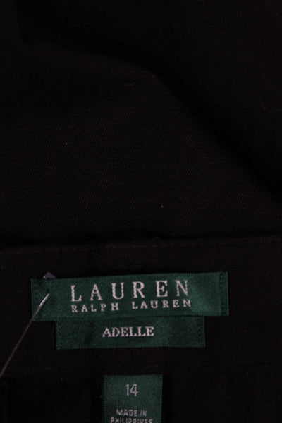 Lauren Ralph Lauren Womens Dress Pants Brown Cotton Blend Size 14